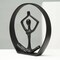 Yoga Pose Sculpture Figurine | Black Aluminum Modern Home Decor | Meditation & Spiritual Showpiece | 10x1.5x10 Inch
